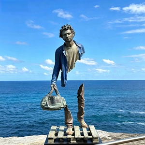 Sculpture humaine en acier inoxydable poli, taille réelle, figure réaliste, statue d'art en métal 304 antirouille, paysage de parc extérieur, sur mesure - Product Image 6