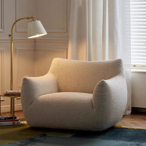 Sillón Puff Gigante <span class=keywords><strong>de</strong></span> Peluche para Adultos con Reposabrazos - Puff Beige Extra Grande y Cómodo para Descansar en el <span class=keywords><strong>Suelo</strong></span> - Product Image 4
