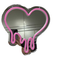 Néons LED en forme de cœur Corps en PVC Lampe d'ambiance décorative rouge pour l'aménagement de la chambre Commerce extérieur Miroir néon transfrontalier