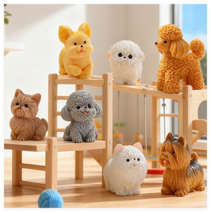 Figuras de animales de resina de dibujos animados, conjunto de estatuillas de <span class=keywords><strong>perro</strong></span> de juguete, Labrador, samoyedo, Pomerania, Bulldog, Shiba Inu, <span class=keywords><strong>Mastín</strong></span> Tibetano - Product Image 5