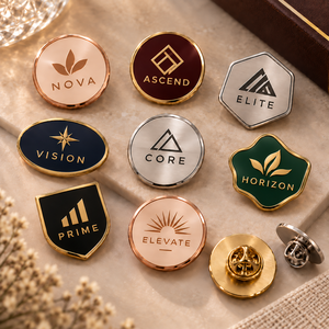 Badge de revers personnalisé en métal, mini-broche ronde émaillée de 20 mm avec logo, plaqué or, argent, or rose, cadeau d'entreprise OEM ODM - Product Image 1