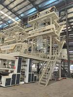 Machine de laminage de film plastique LDPE HDPE à trois couches Wuhan Jiusheng avec jauge d'épaisseur