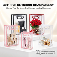 Sac fourre-tout en PVC transparent renforcé et épaissi, robuste, avec fond renforcé, écologique, sac à main en plastique transparent pour emballage de vente au détail en boutique