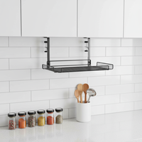 Support de rangement pliable en métal blanc sans perçage pour câbles sous la table, type crochet, étagère de rangement pour prises en fil de fer, cuisine