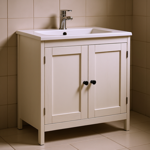 Double Door Bathroom <b>Cabinet</b> 36 In Width <b>Wood</b> <b>Under</b> <b>Sink</b> Storage Freestanding Antique White Painted Finish - Product Image 2