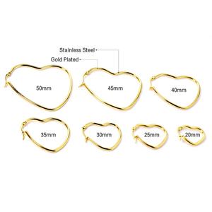 Pendientes de Aro Grandes y Gruesos de Acero Inoxidable con Baño de Oro de 18K, Hipoalergénicos, de Moda, al por Mayor para Mujer - Product Image 4