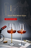 Verres à vin rouge en cristal Swan, gobelets de luxe européens, verres à vin à pied haut de gamme pour couple, pour mariage, fête, banquet