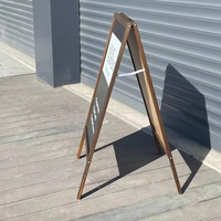 Panneau de menu en bois de pin massif, cadre en A, autoportant, pour trottoir, panneau de menu en ardoise, signalisation commerciale extérieure
