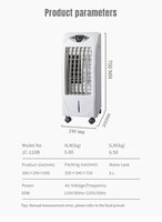 Ventilateur et humidificateur d'air portable par évaporation 3-IN-1 avec télécommande, ventilateur domestique pour climatiseur portable
