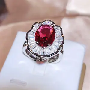 Burma ruby 925 silber ring anillo de plata de ley 925 con rubi piedras naturales para joyeria aros de argolla de tres colores