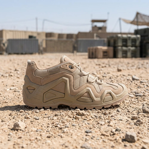 Men Low Cut Tactical Shoes Beige Artificial Nubuck <b>Waterproof</b> Tactical Boots Durable Rubber Outsole Outdoor Training Footwear - Product Image 3