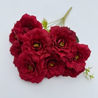 Boules de fleurs artificielles en soie PT-R172 pour centres de table de mariage, 9 têtes, vente en gros