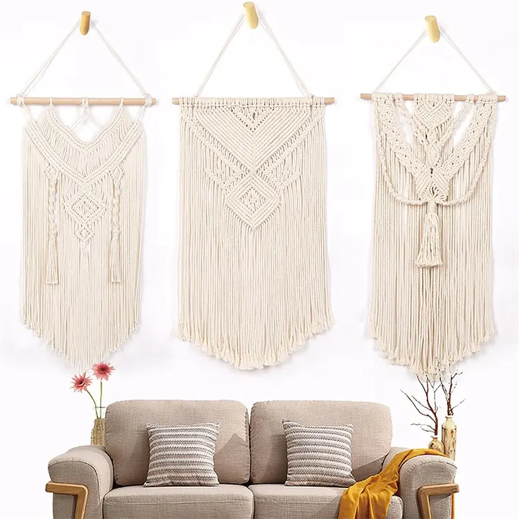 Macrame Wall Hanging Woven Tapestry Curtains Wall Art Decor