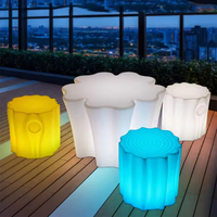 Meubles d'extérieur au design moderne, éclairage LED solaire 16 couleurs, tabouret en forme de souche d'arbre, sièges originaux pour patio, jardins, parcs