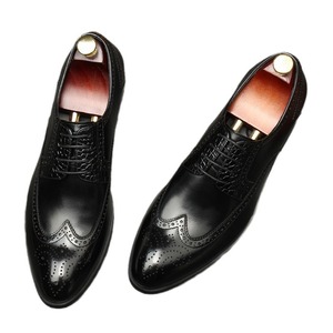 Luxury and fashionable lace-up men's shoes with blue and brown color combination in Italian style Oxford dress shoes design - Product Image 5