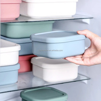 Boîte à lunch en silicone sans BPA en gros, 800 ml, réutilisable, chauffable, hermétique, 3 compartiments, anti-fuite, boîte à bento pour enfants avec couvercle