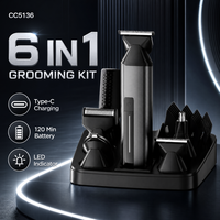 Cuyon OEM Kabelloser Haarschneider-Set 6-in-1 Pflegeset Körperhaar-Nasen-Augenbrauen-Bart-Trimmer Haar- und Körpertrimmer-Set für Männer