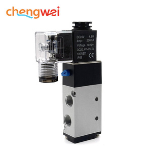 วาล์วโซลินอยด์ Chengwei 4V210 310 420 ขนาด 1/4 นิ้ว 2 ตำแหน่ง 5 ทาง AC220V DC24V วาล์วควบคุมทิศทางลม - Product Image 4