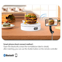 Plateau tournant électrique de 20 cm, support d'affichage rotatif à 360 degrés, présentoir à bijoux, plateau tournant pour photographie avec télécommande BKL