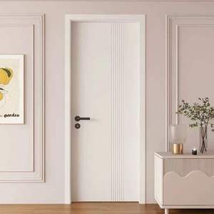 Porte intérieure en bois massif haut de gamme avec serrure, prix de gros, pour chambre et école - Product Image 1