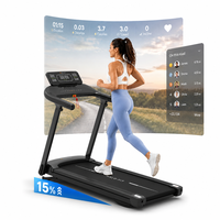 Tapis roulant motorisé 2,5 CV avec inclinaison automatique pour usage domestique, machine de fitness avec vibration
