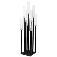 Chandelier de table moderne en métal noir à 9 bras de haute qualité pour décoration de mariage