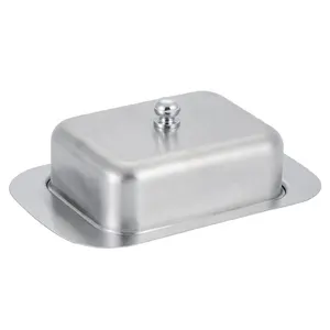 Kitchen Home Cooking Stainless Steel Butter Dish with Lid 304 stainless steel h butter plate