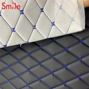 Cuir en éponge PVC pour le rembourrage des sièges de voiture, matériau de revêtement, tapis de sol de voiture 3D 5D, cuir à grain diamant - Product Image 4