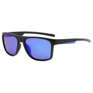 Outdoor Polarized Sunglasses <b>Black</b> <b>Frame</b> Blue Lens UV400 Protection For Driving Sports Hiking Cycling Fashion - Product Image 1