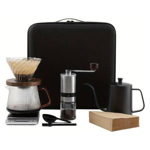 Minimalist Style Commercial Manual 4-Piece Stainless Steel Eco-Friendly <b>Coffee</b> Grinder Set Ceramic Blades Pour Tools Portable - Product Image 1