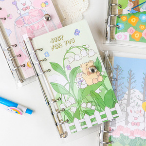 Schattige Zachte Pvc A6 Losse Bladringen Bindmiddel Cover Budget Binder Envelop Pocket <span class=keywords><strong>Notebook</strong></span> Tijdschriften Planner Filler Papier Raster Lijn - Product Image 1