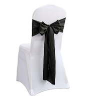 Chine OEM Usine En Gros Polyester Blanc Chaise Couvre Ceintures et Premier Linge De Table