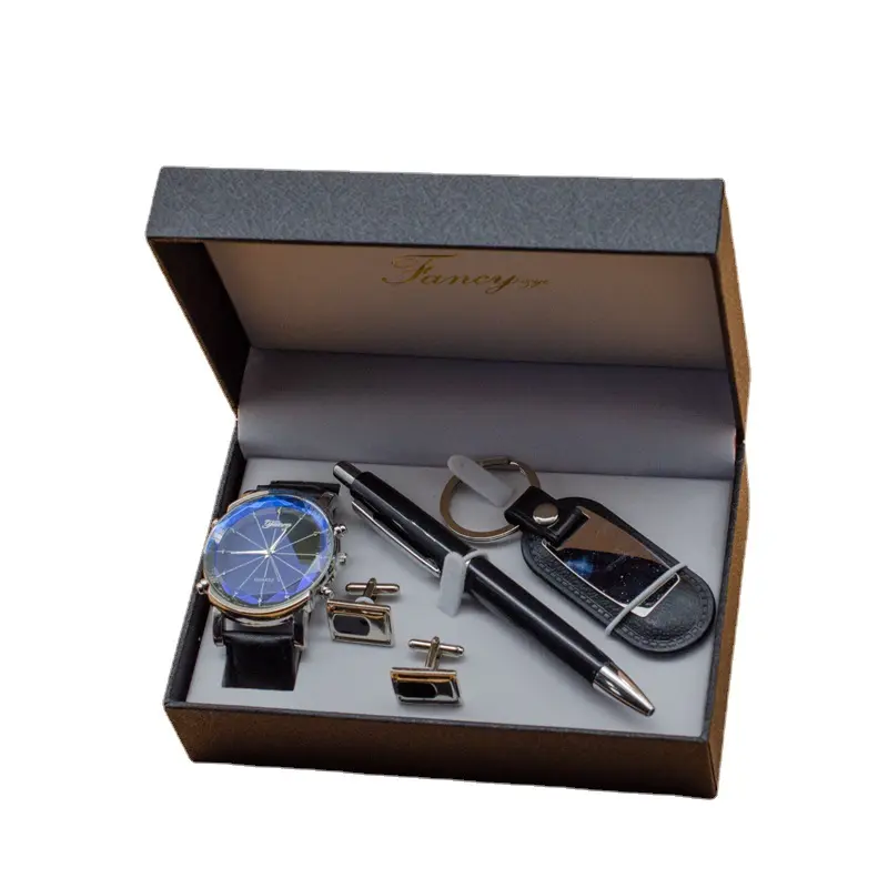 Nieuwe Creatieve Zakelijke Souvenirgeschenken Mode Kantoor Quartz Horloge Cadeauset Kerst Giveaways Populaire Items Father Day Cadeaus