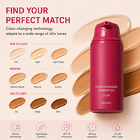 Fond de teint liquide SPF15 qui change de couleur et s'adapte au teint pour femmes, auto-ajustant, fini naturel, atténue les imperfections et les ridules