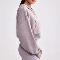 Sweat à capuche zippé de sport, vêtements de sport personnalisés, sweat à capuche zippé de sport personnalisé, cardigan en tricot pour femme