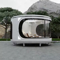Maison de conteneur préfabriquée de forme ronde Circulaire multifonctionnelle moderne avec verre trempé pour les maisons préfabriquées Space Capsule