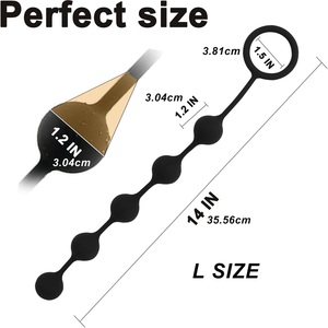 Anal Beads Butt Plug avec anneaux péniens Sex Toys anaux pour adultes pour femmes hommes, Sex Toy en silicone pour adultes pour femmes, hommes et couples - Product Image 2