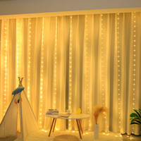 Guirlande Lumineuse Rideau LED 3m IP44 Style Rideau Pour Noël Halloween Saint-Valentin Pâques Fêtes, Lumière Rideau De Noël 6V