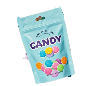 Sac d'emballage pour bonbons avec un design de bonbons ronds colorés, matériau BOPP, pochette refermable réutilisable - Product Image 1
