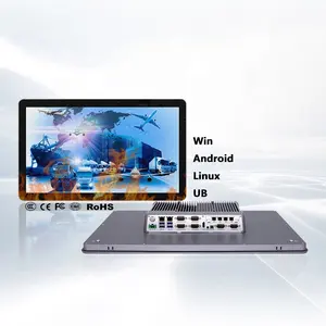 QiYang 21.5 인치 산업용 터치 스크린 패널 PC RS485/RS232 COM/USB/LAN 포트 내장 미니 PC 산업 컴퓨터 태블릿