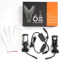 GVER Y6 Auto Phares LED 30W Bi-Led Projecteur Lentille Laser Compatible H1 H3 H4 9003 HB2 H19 H7 H18 H8 H11 Accessoires de Voiture