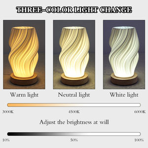 Lámpara <span class=keywords><strong>de</strong></span> Noche Moderna Minimalista con Diseño <span class=keywords><strong>de</strong></span> Ondas <span class=keywords><strong>de</strong></span> Agua, Impresa en 3D, con USB, Iluminación <span class=keywords><strong>de</strong></span> <span class=keywords><strong>Tres</strong></span> Colores para Dormitorio, Lámpara <span class=keywords><strong>de</strong></span> Mesa Colorida - Product Image 2