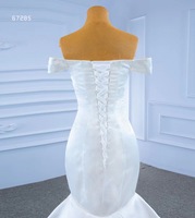 Feishiluo luxe ivoire sirène robe de mariée pour les femmes moderne hors épaule poire perle robe de mariée Appliques florales drapées mariées