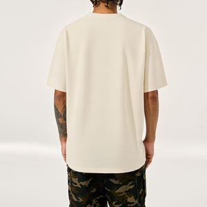 T-shirts amples à épaules tombantes tendance, T-shirt uni épais d'été, T-shirt vierge surdimensionné 100 % coton de haute qualité pour homme - Product Image 2