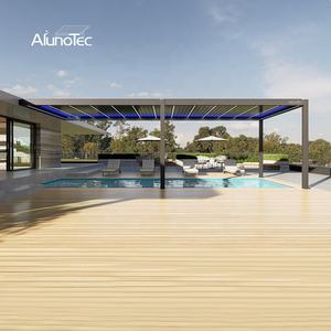 AlunoTec Louvered Aluminium Overkapping Motorisch Bediende Paviljoen Winddichte Zonwering Pergola's Terras Buiten Tuinieren - Product Image 6