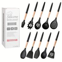 Ensemble Offre Spéciale 10 pièces d'outils de cuisine antiadhésifs pour la cuisson des aliments louche à soupe ustensiles de cuisine en silicone