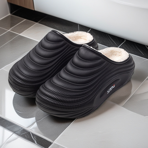 Chaussons plats imperméables pour femmes, doublure en EVA, semelle intermédiaire, bout rond, usage domestique, pour l'hiver - Product Image 5