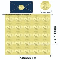Autocollant de scellage d'enveloppe transfrontalier très populaire, décorations pour invitations de fête, cartes de vœux, doré gaufré mat