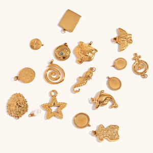 Golden Menagerie para Colgantes de Acero Inoxidable con Baño de Oro PVD de 18K, para Fabricación de Joyas DIY, con Diseños de Serpiente, Delfín y Caballito de Mar de Moda - Product Image 3