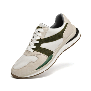 Chaussures décontractées tendance pour hommes, style course et marche, respirantes, en maille et cuir véritable - Product Image 1